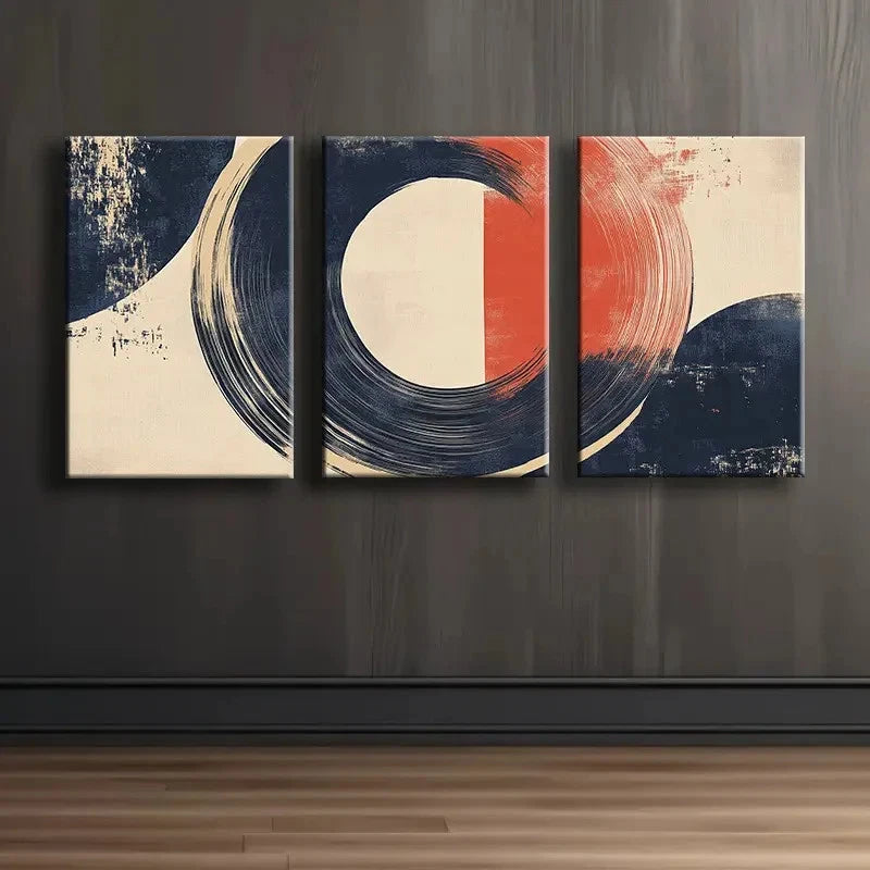 3pcs Geometric Art Wall Art Set Canvas Framed 50x70cm - High Quality Print 100% Australian Made Wall Canvas Ready to Hang - Bella Home Decor