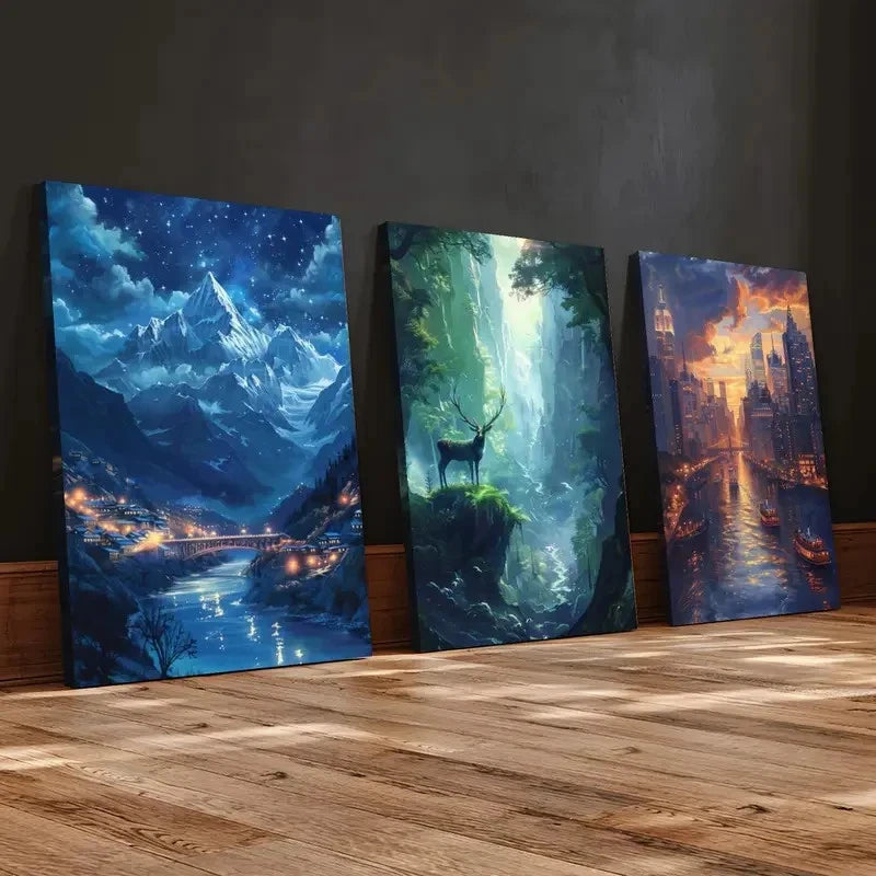 3pcs Three Prints ACOTAR  Wall Art Set Canvas Framed 40x60cm - High Quality Print 100% Australian Made Wall Canvas Ready to Hang - Bella Home Decor