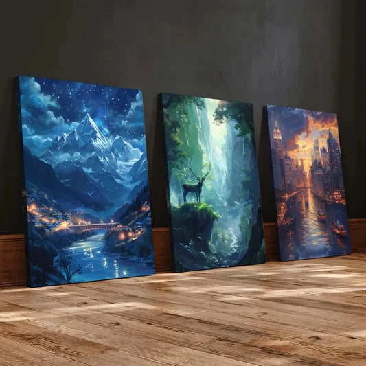 3pcs Three Prints ACOTAR Wall Art Set Canvas Framed 40x60cm - High Quality Print 100% Australian Made Wall Canvas Ready to Hang
