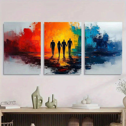 3pcs Abstract Human Figures Modern Abstract Metal Print Ready to Hang Art - Bella Home Decor