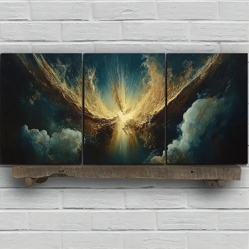 3pcs Beautiful Sky White Clouds Metal Print Ready to Hang Art - Bella Home Decor