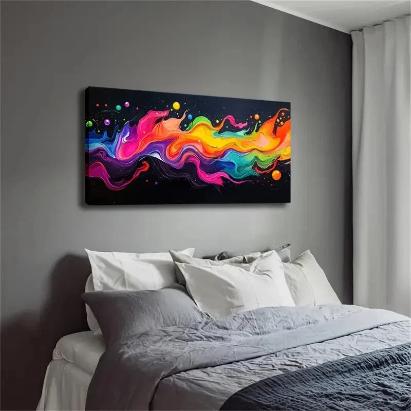 Abstract Watercolor Colors Wall Art Canvas Office Home Room Framed 120x60cm - Bella Home Decor