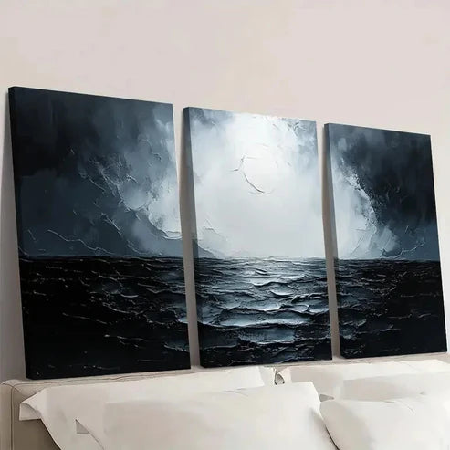 3pcs Minimalist Black & White Artwork EX Wall Art Set Canvas Unframed - High Quality Print 100% Australian Made Wall Canvas