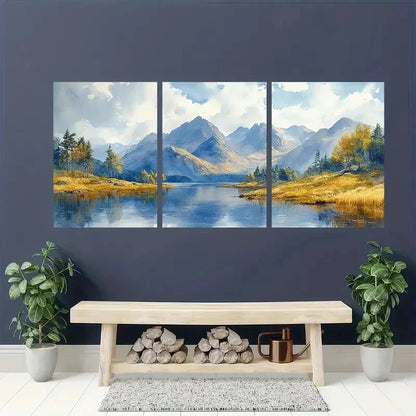 3pcs Highland Landscape Nature Décor Perfect Wall Art Set Canvas Framed 50x70cm - High Quality Print 100% Australian Made Wall Canvas Ready to Hang - Bella Home Decor