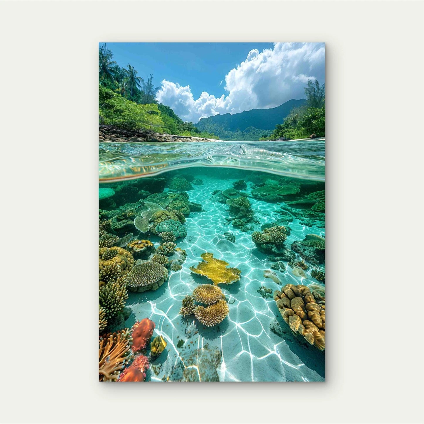Nature Landscape With Beach View 60x90cm Metal Print Ready to Hang