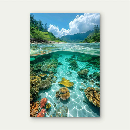 Nature Landscape With Beach View 60x90cm Metal Print Ready to Hang