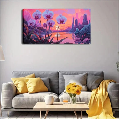 A Dreamy Pale Purple Petals Wall Art Canvas Office Home Room Framed 120x60cm - Bella Home Decor