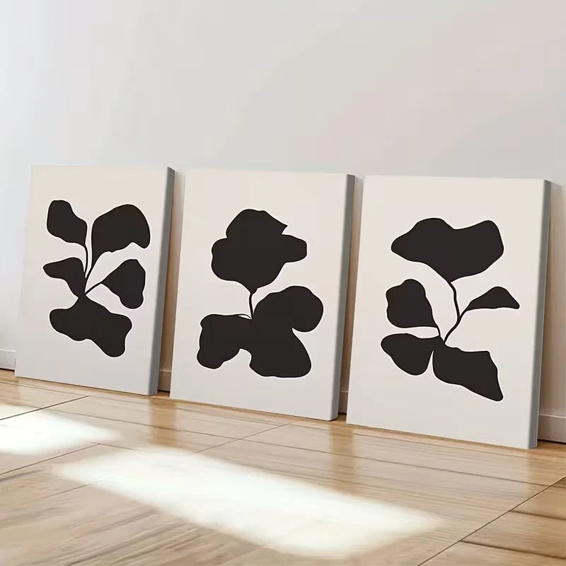 3pcs Abstract Black & Beige Modern Decor  Wall Art Set Canvas Framed 60x90cm - High Quality Print 100% Australian Made Wall Canvas Ready to Hang - Bella Home Decor