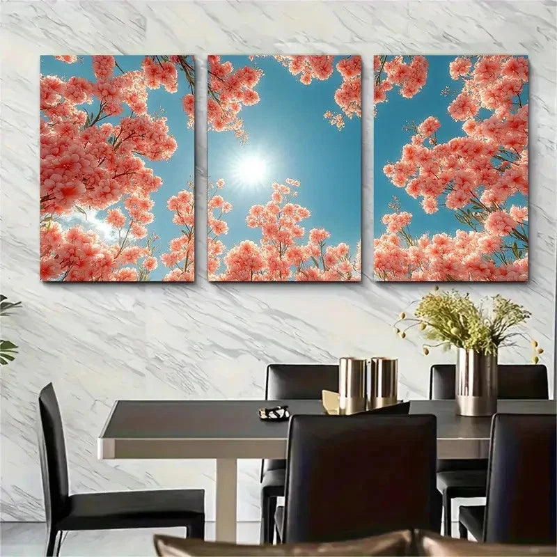 3pcs Flowering Gum Tree Australian Nature  Wall Art Set Canvas Framed 40x60cm - High Quality Print 100% Australian Made Wall Canvas Ready to Hang - Bella Home Decor