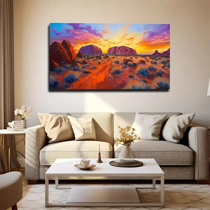 The Desert Worth Wall Art Canvas Office Home Room Framed 120x60cm