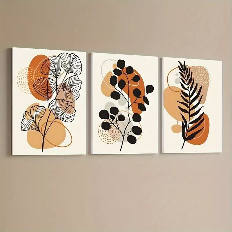 3pcs Bohemian Floral Canvas Framed 40x60cm - High Quality Print 100% Australian Made Wall Canvas Ready to Hang - Bella Home Decor