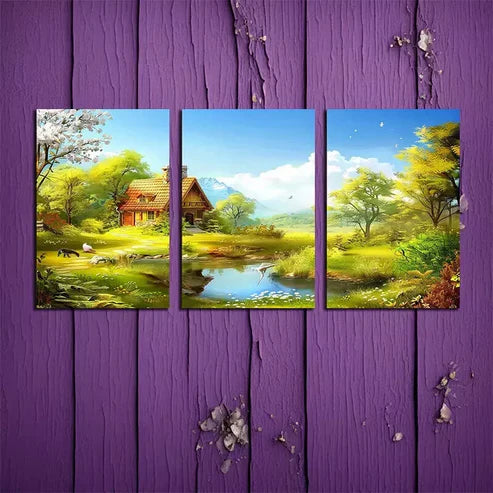 3pcs Water Surface Marble   Art Canvas Unframed - High Quality Print 100% Australian Made Wall Canvas