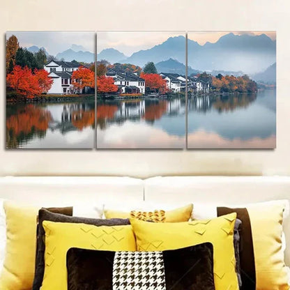3pcs Jiangnan, ancient town Wall Art Set Canvas Unframed - High Quality Print 100% Australian Made Wall Canvas
