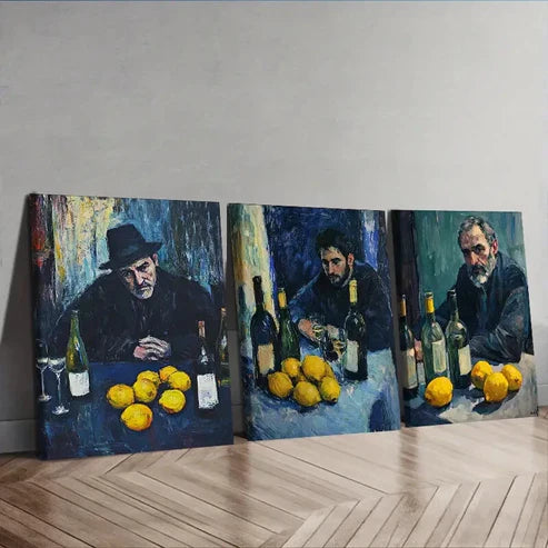 3pcs Drunk Man Wall Art Set Canvas Unframed - High Quality Print 100% Australian Made Wall Canvas - Bella Home Decor