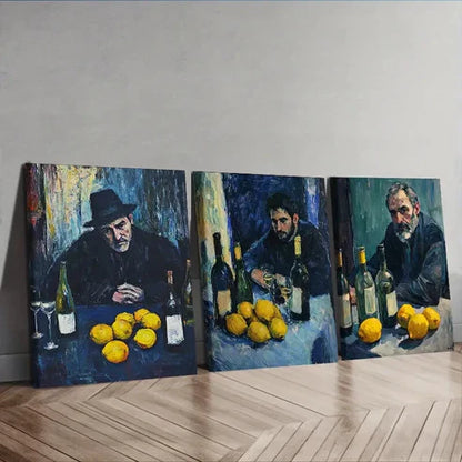 3pcs Drunk Man Wall Art Set Canvas Unframed - High Quality Print 100% Australian Made Wall Canvas - Bella Home Decor