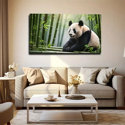 Bamboo Forest Scene Wall Art Canvas Office Home Room Framed 120x60cm