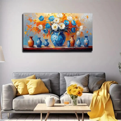 Bohemian Modern Floral Wall Art canvas office home room framed 120x60cm