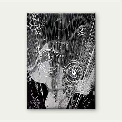 Raindrops on the City Window 60x90cm Metal Print Ready to Hang