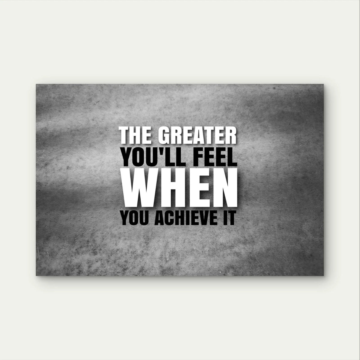 Monochromatic Workout Motivation Quote 5mm Plastic Poster Ready to Hang 90x60cm