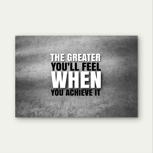 Monochromatic Workout Motivation Quote 5mm Plastic Poster Ready to Hang 90x60cm