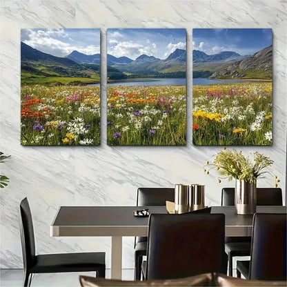 3pcs Snowdonia Scenery Mountain & Lake Perfect Wall Art Set Canvas Framed 50x70cm - High Quality Print 100% Australian Made Wall Canvas Ready to Hang