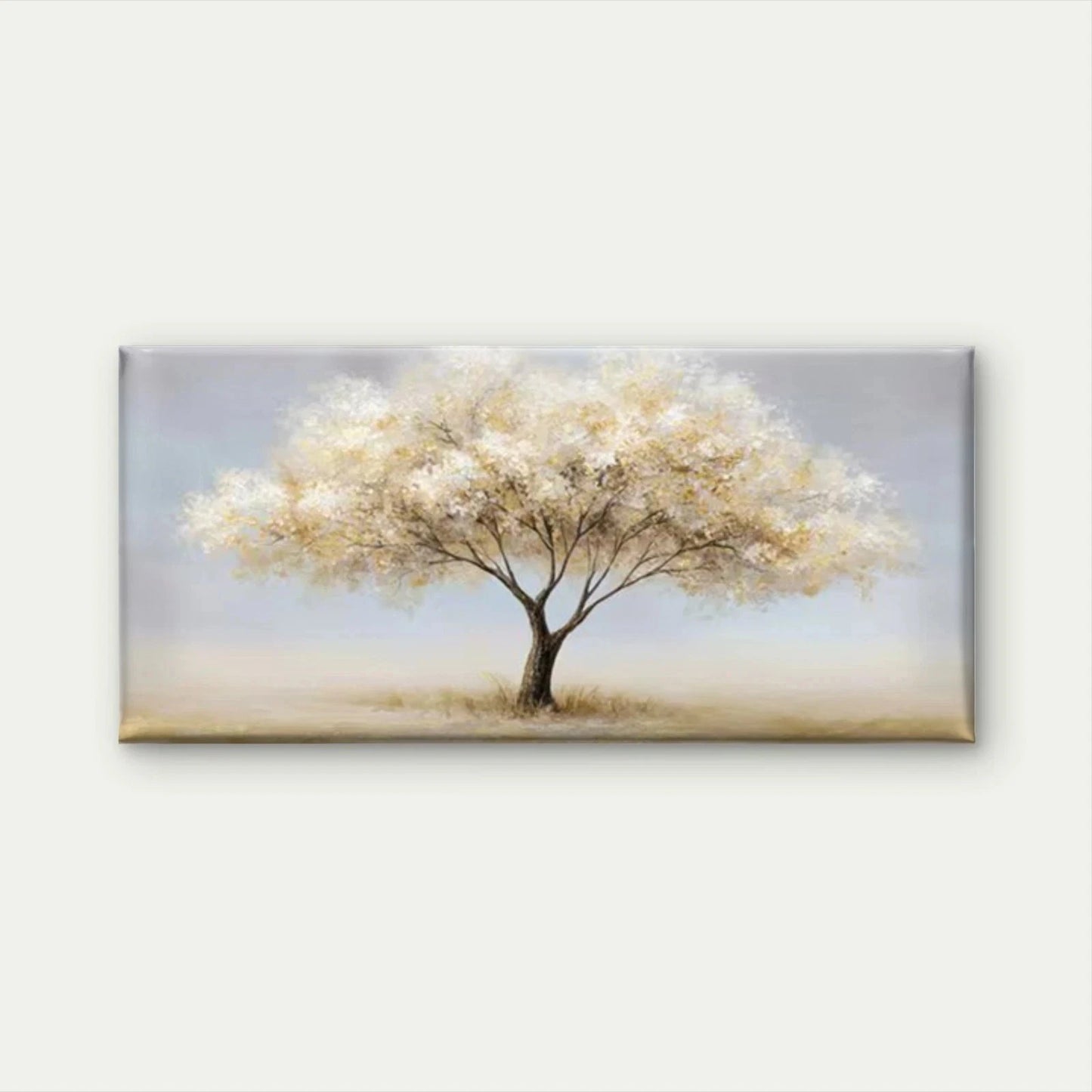 Golden Blossom Tree Wall Art Canvas Office Home Room Framed 120x60cm