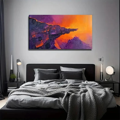 Stretch Rock Abstract Landscape Wall Art Canvas Office Home Room Framed 120x60cm