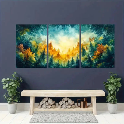 3pcs Nature-Inspired Abstract Watercolor Metal Print Ready to Hang Art