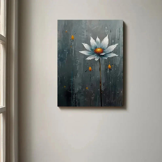Beautiful Minimalist Floral Modern Single Painting 40x60cm Metal Print Ready to Hang