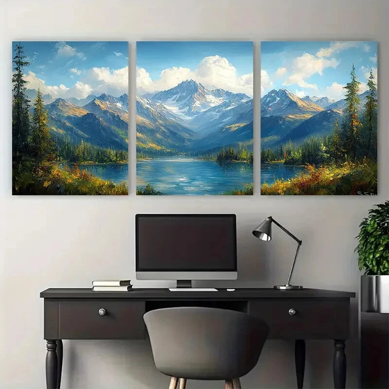 3pcs Colorado Mountains Landscape Travel-Themed Metal Print Ready to Hang Art - Bella Home Decor