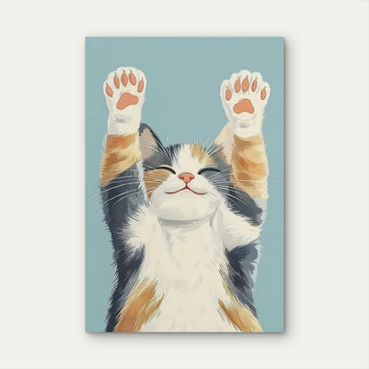 Vibrant Playful Feline Cat Metal Print Ready to Hang
