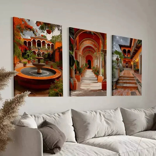3pcs Three Mexican Wall Art Set Canvas Framed 50x70cm - High Quality Print 100% Australian Made Wall Canvas Ready to Hang