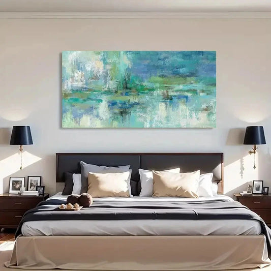 Water Powder Style Abstract Wall Art Canvas Office Home Room Framed 120x60cm