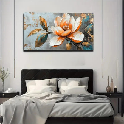 Vibrant Floral & Greenery Wall Art canvas office home room framed 120x60cm