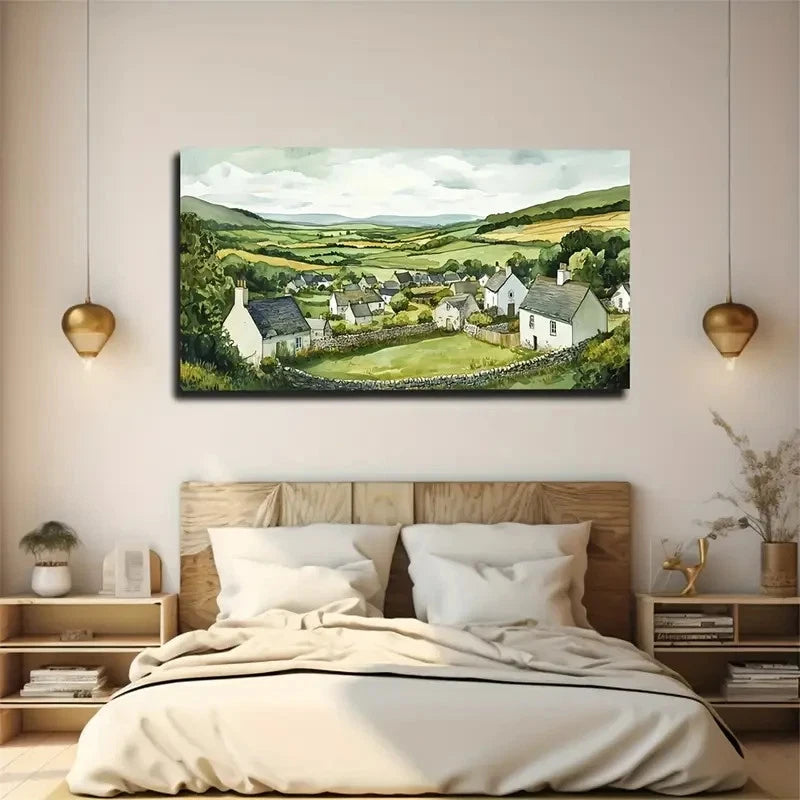 Serene Countryside Landscape Wall Art Canvas Office Home Room Framed 120x60cm