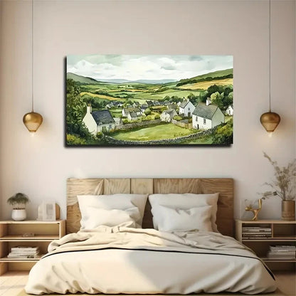 Serene Countryside Landscape Wall Art Canvas Office Home Room Framed 120x60cm