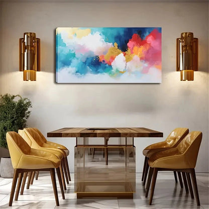 Depicting The Shape Of Clouds Wall Art Canvas Office Home Room Framed 120x60cm - Bella Home Decor