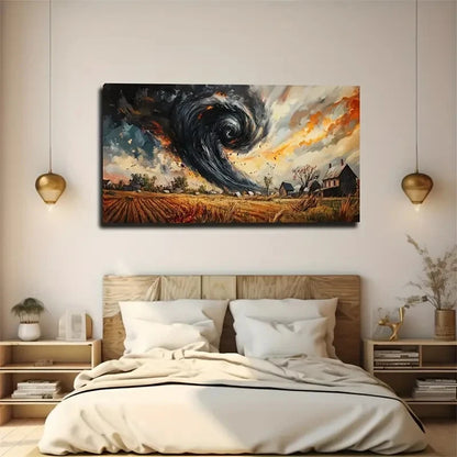 Vibrant Tornado Waterproof Wall Art Canvas Office Home Room Framed 120x60cm