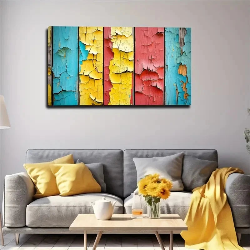 Vintage Textured Atmosphere Wall Art Canvas Office Home Room Framed 120x60cm