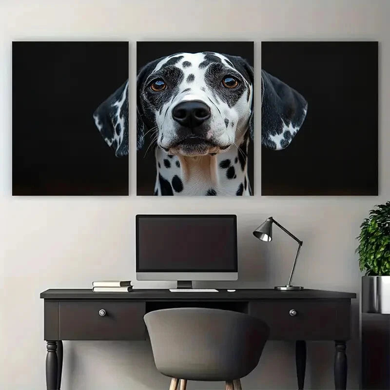 3pcs Dalmatian Dog Portrait Illustration Metal Print Ready to Hang Art - Bella Home Decor
