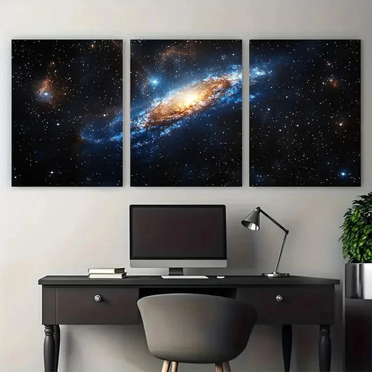 3pcs Mesmerizing Starburst Galaxy Messier Metal Print Ready to Hang Art