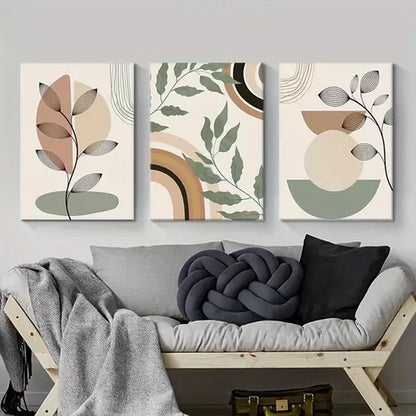 3pcs Abstract Sage Green  Art with Golden Wall Art Set Canvas Unframed - High Quality Print 100% Australian Made Wall Canvas
