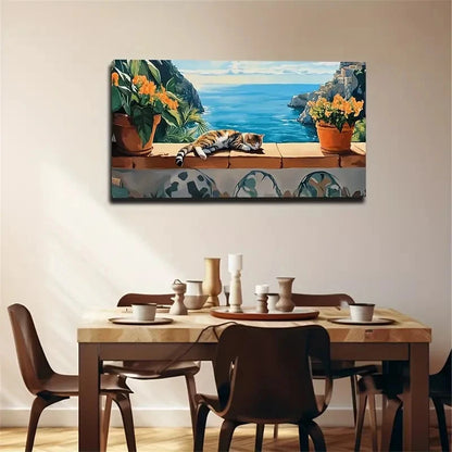 Beautiful Sea View Buildings Wall Art Canvas Office Home Room Framed 120x60cm