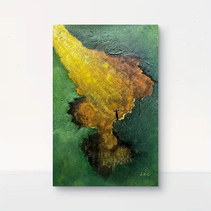 Abstract Industrial Gear Design Metal Print Ready to Hang