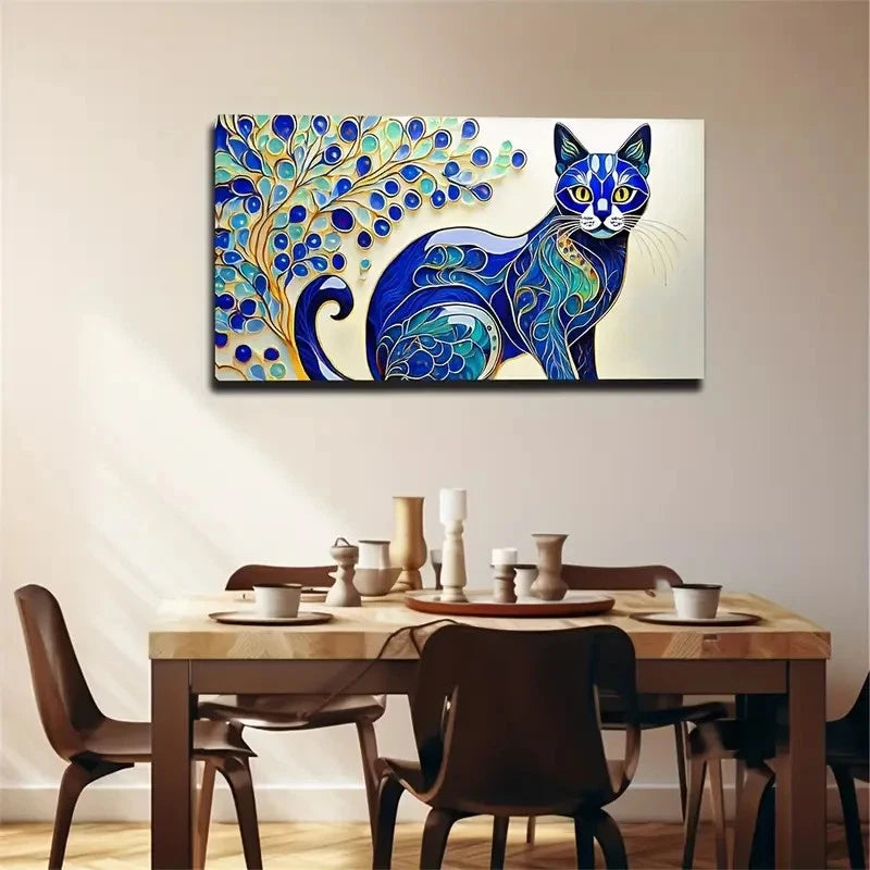 Blue White Porcelain Pattern Wall Art Canvas Office Home Room Framed 120x60cm