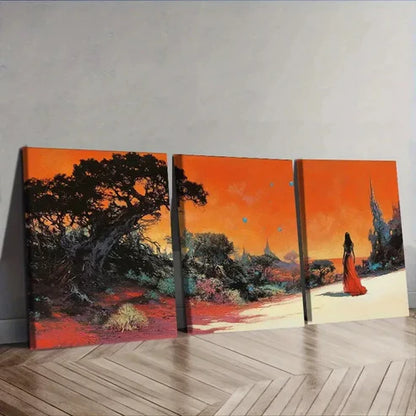3pcs Strange Planet (2), Luxurious Wall Art Canvas Unframed - High Quality Print 100% Australian Made Wall Canvas