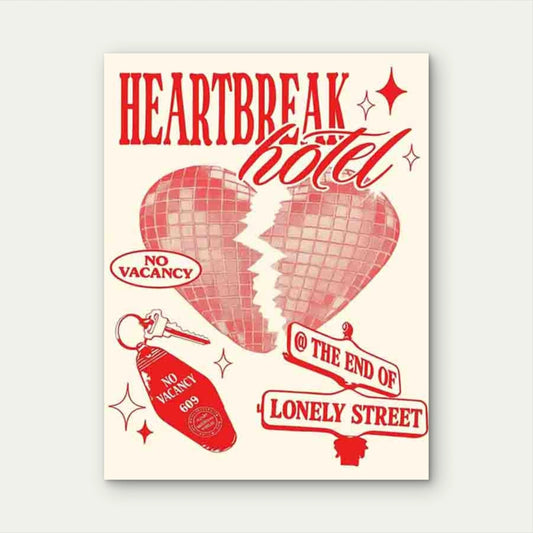 Heartbreak Hotel Art Modern 60x90cm Metal Print Ready to Hang