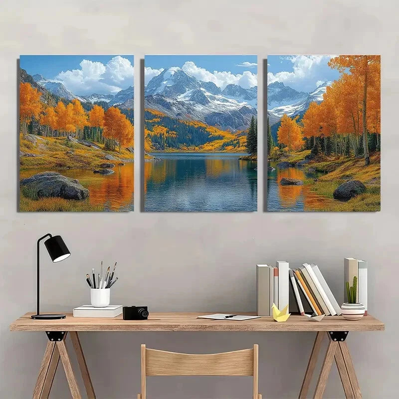 3pcs Colorado Snowmass and Moran Lake Wall Art Set Canvas Framed 50x70cm - High Quality Print 100% Australian Made Wall Canvas Ready to Hang - Bella Home Decor