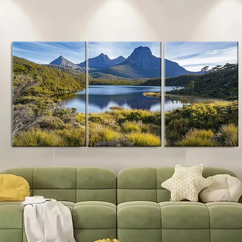 3pcs Tasmania'S Cradle Mountain Metal Print Ready to Hang Art