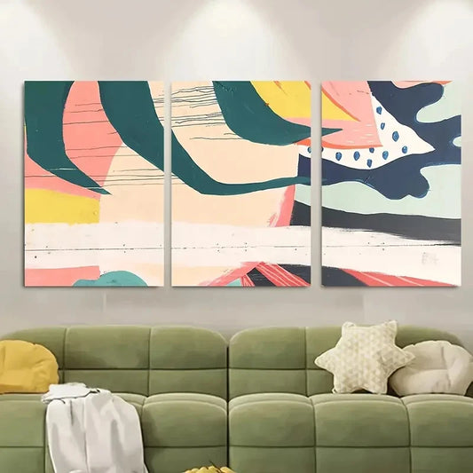 3pcs , Colorful MidCentury Symbol Metal Print Ready to Hang Art